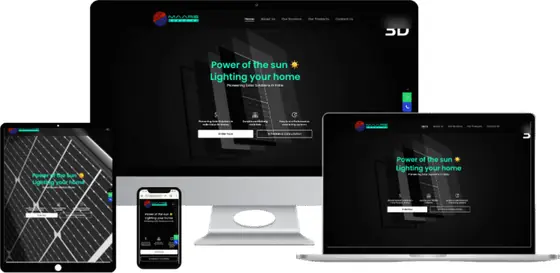 Maars Energies website on laptop, tablet and phone